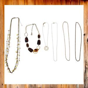 Necklace Lot of 6 Mixed Styles Incl Gold Tone Signed Erica Lyons Necklace Gifts